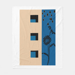 Building Flower Fleece Blanket