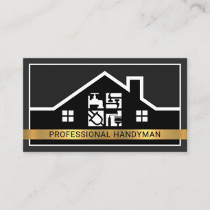 Building Frame Creative Handyman Window Business Card