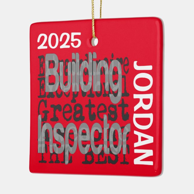 Building Inspector Extraordinaire CUSTOM Ceramic Ornament (Left)
