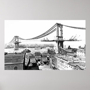 Building Manhattan Bridge Poster