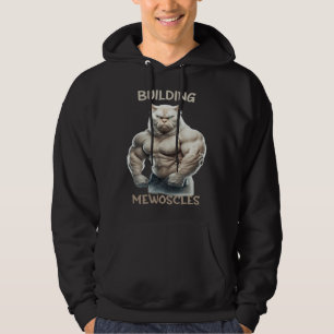 Building Mewoscles Cat Kitten Weightlifting Bodybu Hoodie