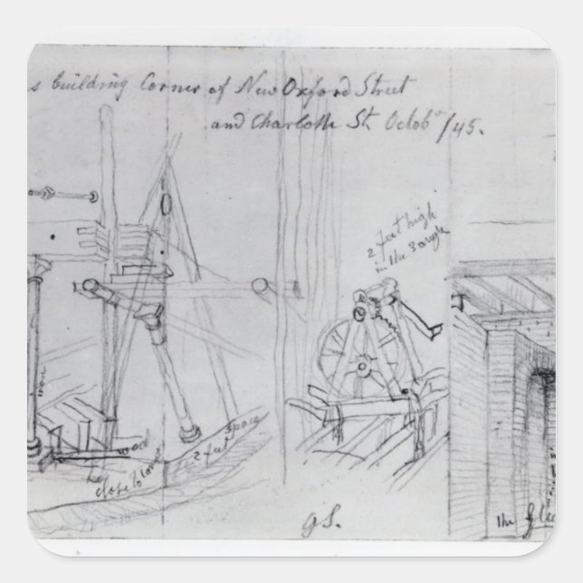 Building new houses square sticker (Front)