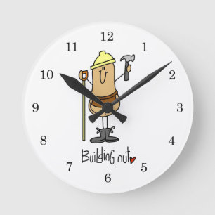 Building Nut T-shirts and Gifts Round Clock
