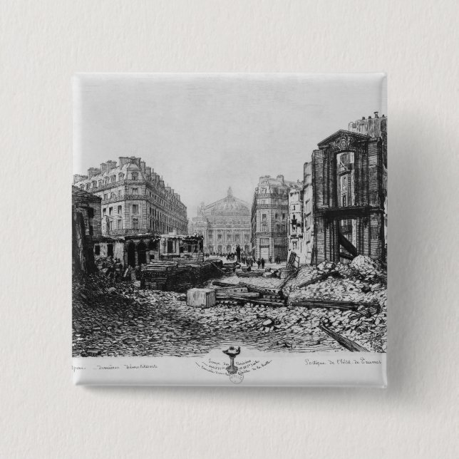 Building of Avenue de l'Opera 2 15 Cm Square Badge (Front)
