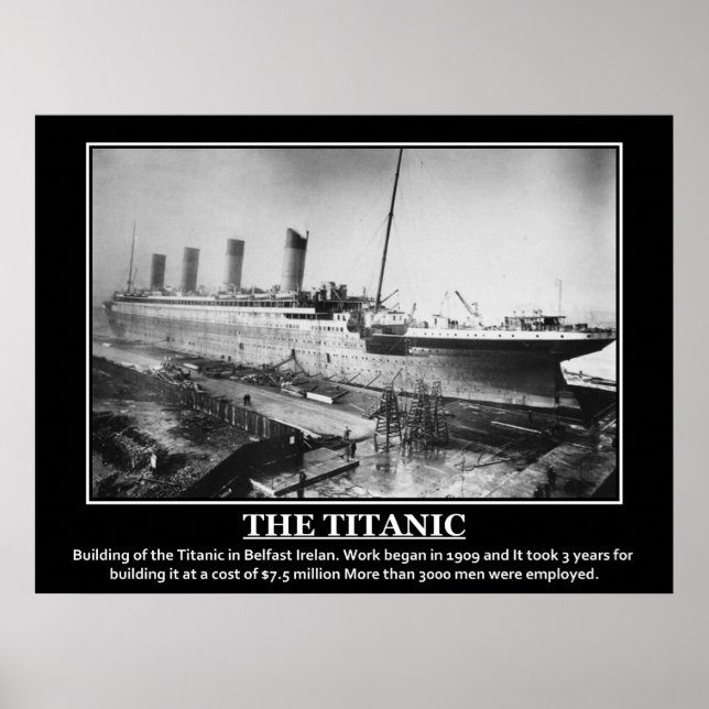 Building of Titanic 1909 Vintage Image Poster (Front)