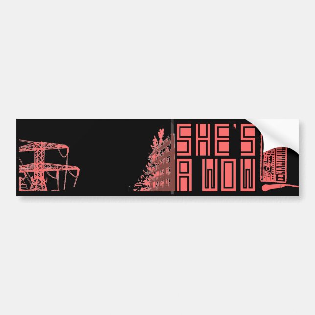 Building on Fire/Synth Bumper Sticker (Front)