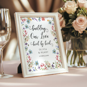 Building Our Love Brick By Brick Wedding Table  Poster