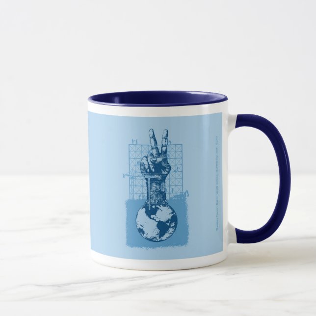Building Peace Ringer Mug Blue (Right)