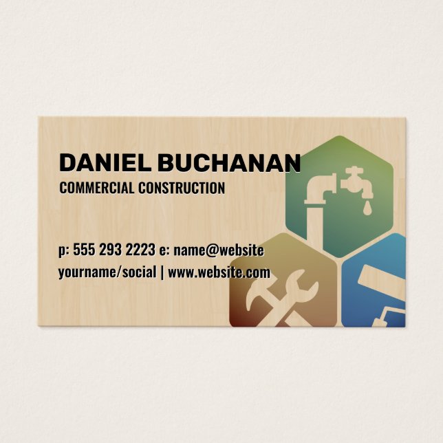 Building Repair Services | Wood Background (Front)