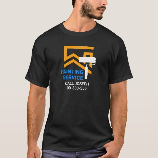 Building Rooftop Being Painted Paint T-Shirt (Front)