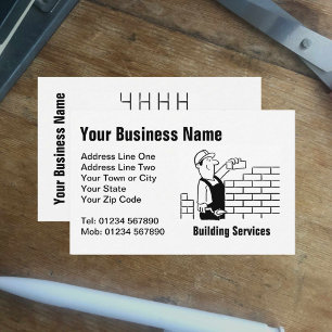 Building Services Cartoon Business Card