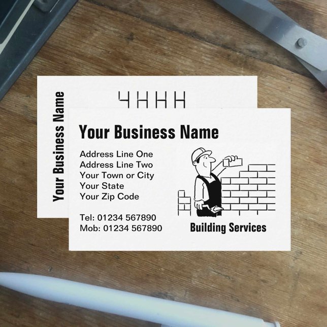 Building Services Cartoon Business Card (Creator Uploaded)