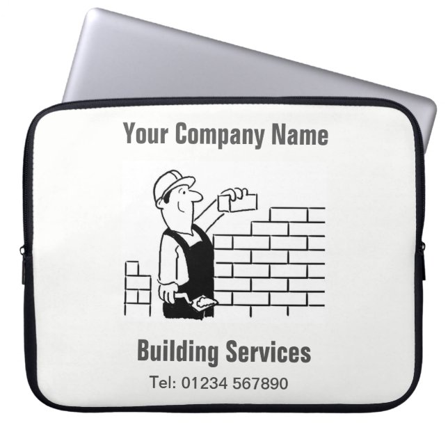 Building Services Cartoon Computer Sleeve (Front)