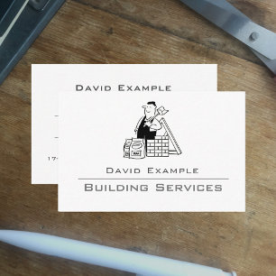 Building Services with Illustration Business Card