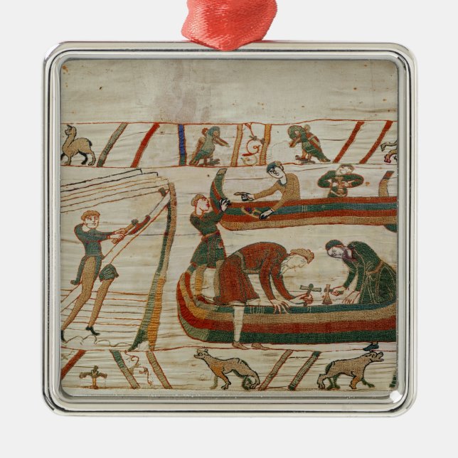 Building ships under the orders of Duke Metal Tree Decoration (Front)