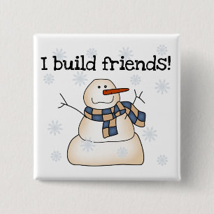 Building Snow Friends Tshirts and Gifts 15 Cm Square Badge