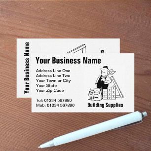 Building Supplies Cartoon Business Card