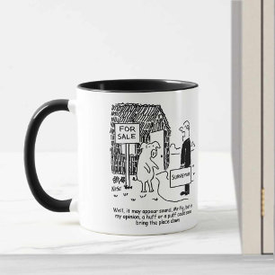Building Surveyor looks at Mr Pig's house Mug