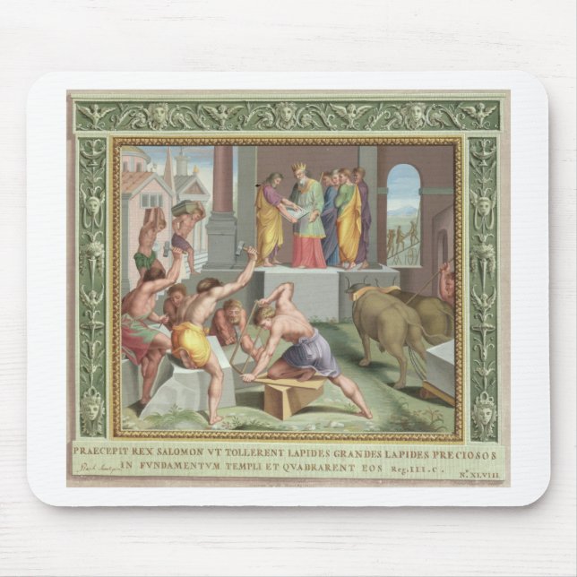 Building The Temple of Solomon, illustration from Mouse Pad (Front)