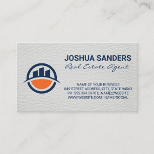 Building Town Logo Real Estate Agent Business Card
