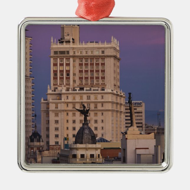 Buildings along Gran Via and Edificio Espana Metal Tree Decoration (Front)