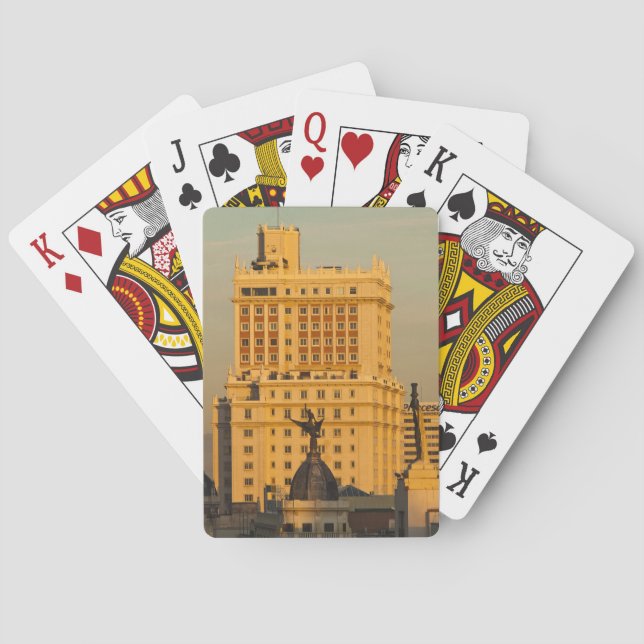 Buildings along Gran Via and Edificio Espana Playing Cards (Back)