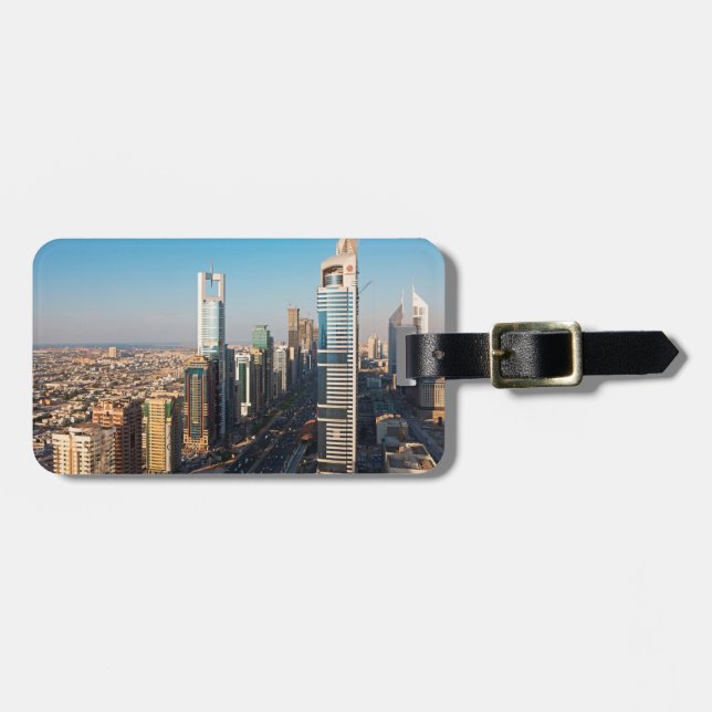 Buildings Along Sheikh Zayed Road, Dubai Luggage Tag (Front Horizontal)