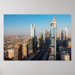 Buildings Along Sheikh Zayed Road, Dubai Poster