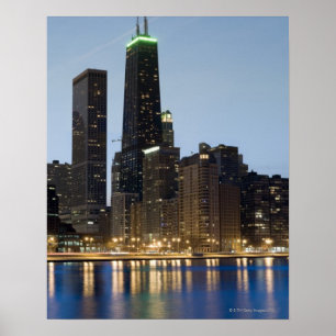Buildings along the downtown Chicago lakefront Poster
