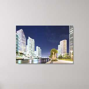 Buildings along the Miami River Riverwalk Canvas Print