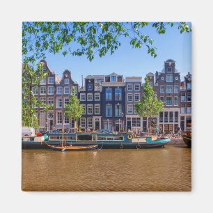 Buildings and canal in Amsterdam, Netherlands Magnet