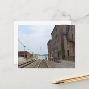 Buildings and Flooded Tracks in Burlington, Iowa Postcard