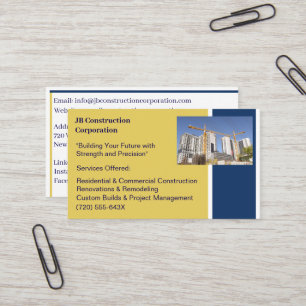 Buildings Contractor Building Construction Crane Business Card
