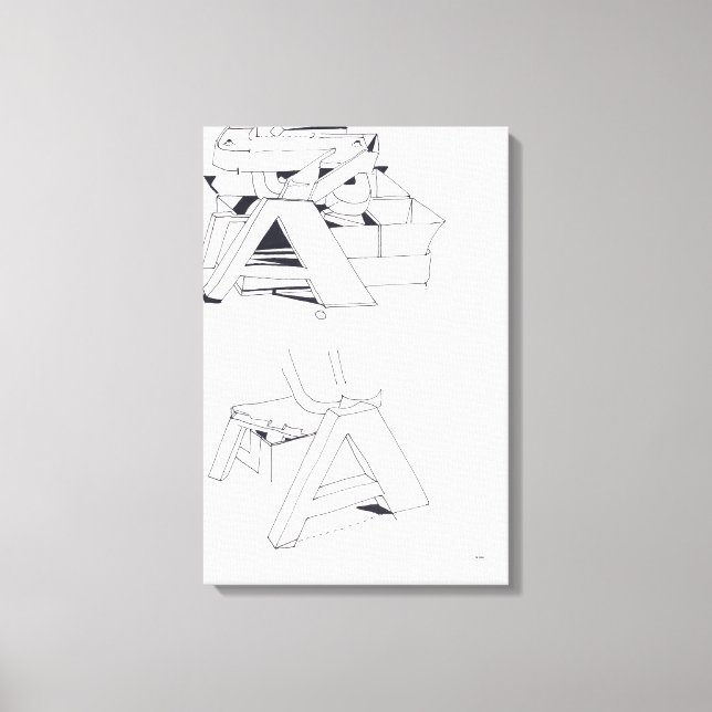 Building's Games AA Monogram Drawing 11 Canvas Print (Front)