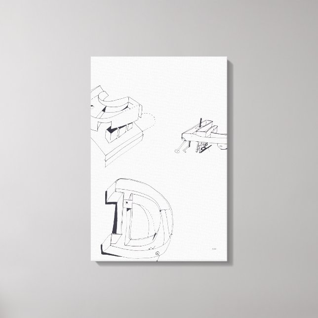 Building's Games CLD Monogram Drawing 15 Canvas Print (Front)