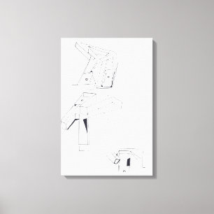 Building's Games K Monogram Drawing 19 Canvas