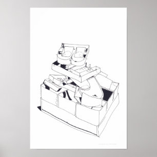 Building's Games Stacking Letters Drawing 17 P Poster
