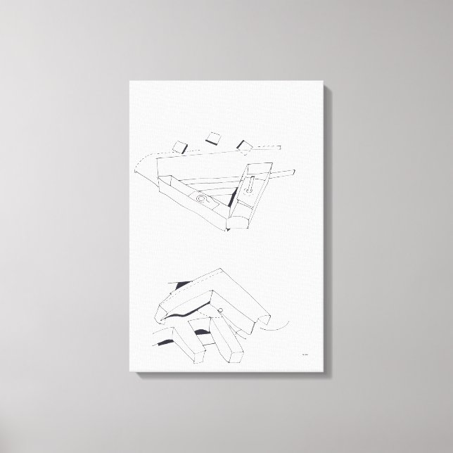 Building's Games VF Monogram Cube Drawing12 Canvas Print (Front)
