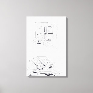 Building's Games with Letters Drawing 8 Canvas