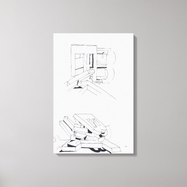 Building's Games with Letters Drawing 8 Canvas (Front)