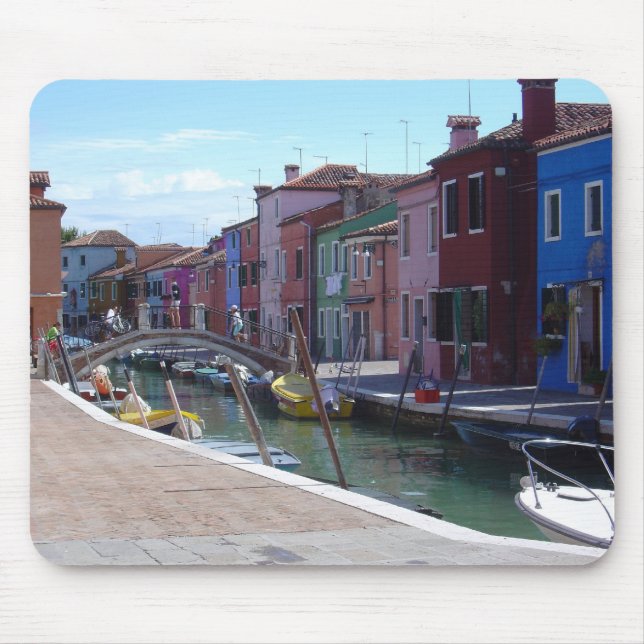 Buildings in Burano, Venice Mouse Pad (Front)