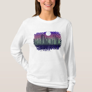 Buildings lit up at night T-Shirt