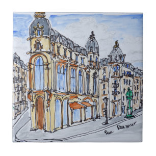 Buildings on Rue Reaumur, Paris, France Tile