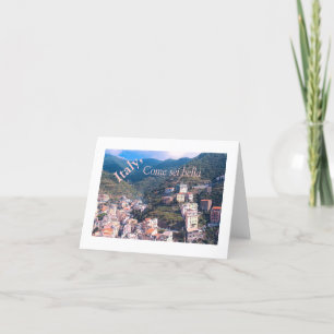 "Buildings 'Tumbling Down' Italian Hillside" Card