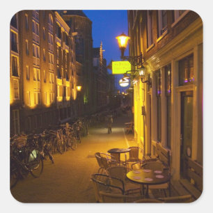 Buildings with 17th or 18th century facade and square sticker