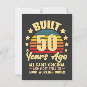 Built 50 Years Ago All Parts Original 50 Birthday Magnetic Invitation