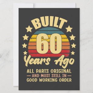 Built 60 Years Ago All Parts Original 60 Birthday Card