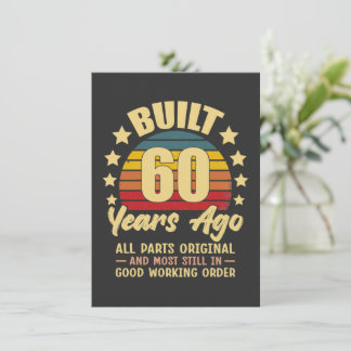 Built 60 Years Ago All Parts Original 60 Birthday Invitation