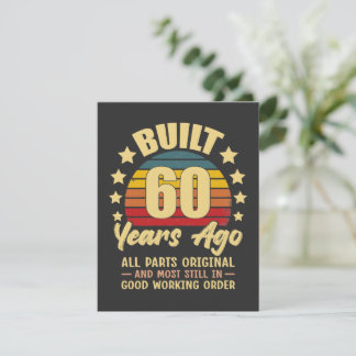 Built 60 Years Ago All Parts Original 60 Birthday Invitation