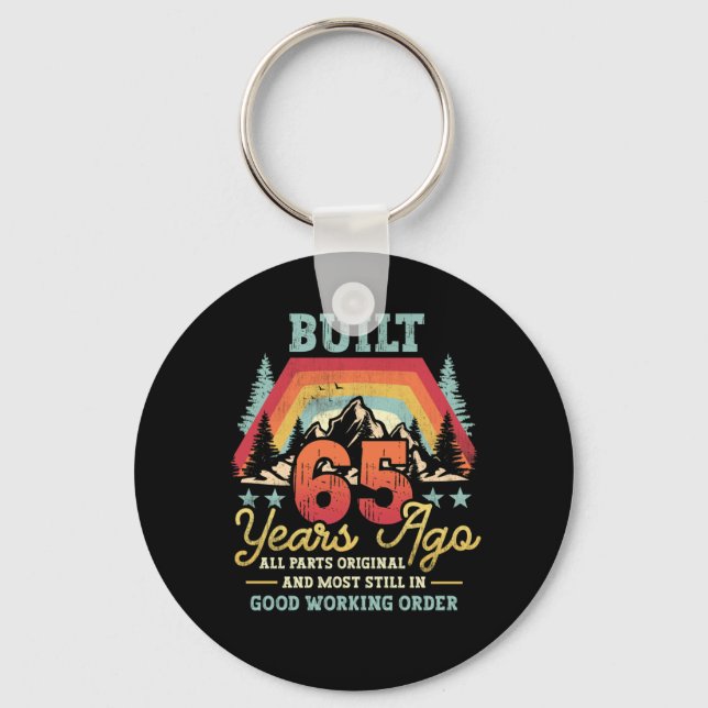 Built 65 Years Ago All Parts Original 65th Birthda Key Ring (Front)